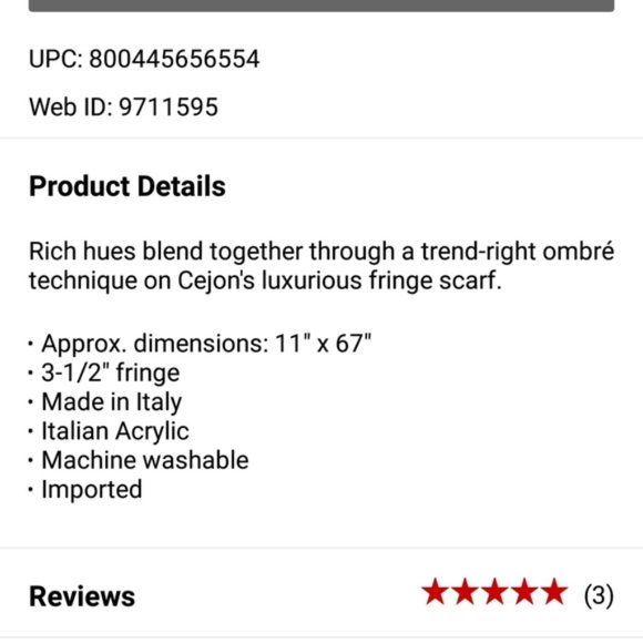 Cejon Ombre Luxurious Fringe Brown Italian Scarf - Picture 2 of 3